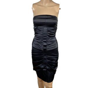 Vintage Marciano Black Strapless Satin Dress
